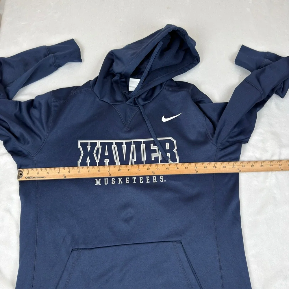 Nike Xavier Musketeers Therma-FIT Hoodie Mens Medium Blue Pullover Sweatshirt